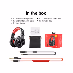Oneodio A71 Wired Over Ear Headphone With Mic Studio DJ Headphones Professional - Red