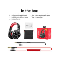 Oneodio A71 Wired Over Ear Headphone With Mic Studio DJ Headphones Professional - Red