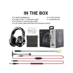 Oneodio A71 Wired Over Ear Headphone With Mic Studio DJ Headphones Professional - Black-Mic