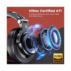 Oneodio A71 Wired Over Ear Headphone With Mic Studio DJ Headphones Professional - Black-Mic