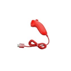 OSTENT Motion Based Wired Nunchuck Controller for Nintendo Wii Console - RED