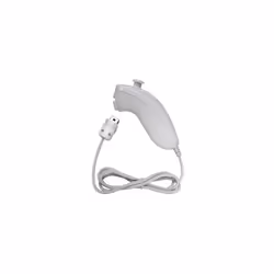 OSTENT Motion Based Wired Nunchuck Controller for Nintendo Wii Console - WHITE