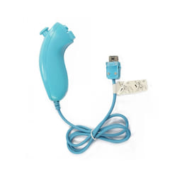 OSTENT Motion Based Wired Nunchuck Controller for Nintendo Wii Console - Blue