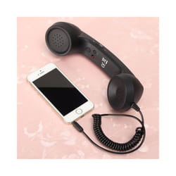 3.5mm Retro Phone Telephone Receivers Cellphone Handset For iPhone/iPad/Samsung - Black