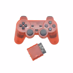 Transparent Color Game Controller For Sony PS2 Wireless gamepad 2.4GHz - Red
