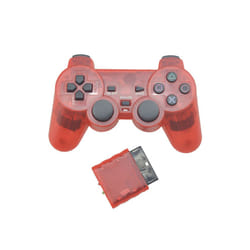 Transparent Color Game Controller For Sony PS2 Wireless gamepad 2.4GHz - Red