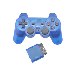 Transparent Color Game Controller For Sony PS2 Wireless gamepad 2.4GHz - Blue