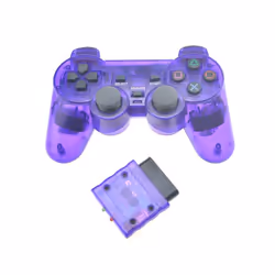 Transparent Color Game Controller For Sony PS2 Wireless gamepad 2.4GHz - Blue