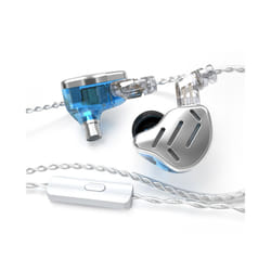 KZ ZAX 7BA+1DD 16 Unit Hybrid Headset HIFI Metal Monitor In-ear Earphones - silver with mic