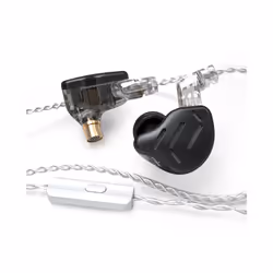 KZ ZAX 1DD 7BA Hybrid In Ear Earphones 16 Driver Unit Headset HIFI DJ - black with mic