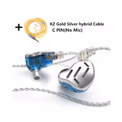 ) KZ ZAX 1DD 7BA Hybrid In Ear Earphones 16 Driver Unit Headset HIFI DJ - silver no mic(GS