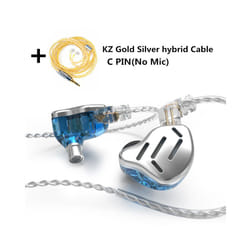 ) KZ ZAX 1DD 7BA Hybrid In Ear Earphones 16 Driver Unit Headset HIFI DJ - silver no mic(GS