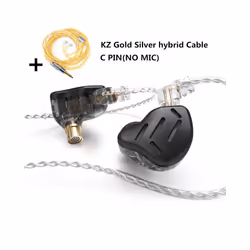) KZ ZAX 1DD 7BA Hybrid In Ear Earphones 16 Driver Unit Headset HIFI DJ - black no mic(GS