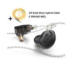 ) KZ ZAX 1DD 7BA Hybrid In Ear Earphones 16 Driver Unit Headset HIFI DJ - black no mic(GS