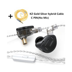 ) KZ ZAX 1DD 7BA Hybrid In Ear Earphones 16 Driver Unit Headset HIFI DJ - black with mic(GS