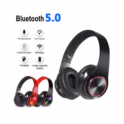 Noise Cancelling Wireless Headphones With Mic Foldable Bluetooth Headset - Green with adaptor