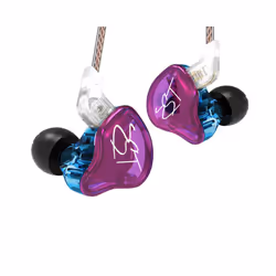 KZ ZST 1BA+1DD In Ear Earphone HiFi Hybrid Drive Bass Music Headset with - purple no mic