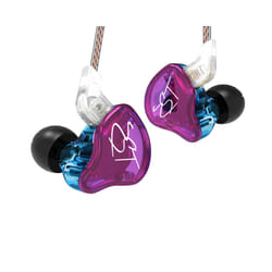 KZ ZST 1BA+1DD In Ear Earphone HiFi Hybrid Drive Bass Music Headset with - purple no mic