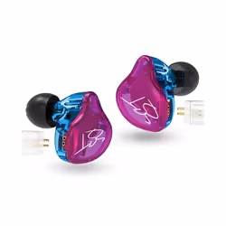 KZ ZST 1BA+1DD In Ear Earphone HiFi Hybrid Drive Bass Music Headset with - purple with mic