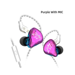 KZ ZSTX 1DD+1BA Hybrid Driver In-ear Earphone Noise Cancelling Headset - purple with mic