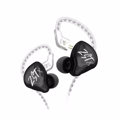 KZ ZSTX 1DD+1BA Hybrid Driver In-ear Earphone Noise Cancelling Headset - black no mic