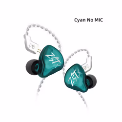KZ ZSTX 1DD+1BA Hybrid Driver In-ear Earphone Noise Cancelling Headset - cyan no mic