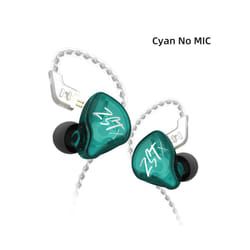 KZ ZSTX 1DD+1BA Hybrid Driver In-ear Earphone Noise Cancelling Headset - cyan no mic