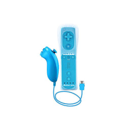 2PCS Remote Controller with Nunchuck Controller for Wii Console Wireless - Blue- 1 Set