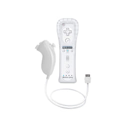 2PCS Remote Controller with Nunchuck Controller for Wii Console Wireless - White- 1 Set