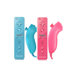 1pcs/2pcs Controller for Wii Remote Controller Gamepad Built-in Motion - Blue Pink- 2 Set