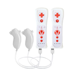 1pcs/2pcs Controller for Wii Remote Controller Gamepad Built-in Motion - White blue-2 Set