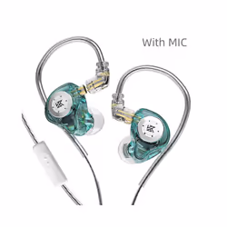 KZ EDX Pro Earphones Dynamic In Ear Monitor HiFi Wired Headphones Bass - Cyan MIC