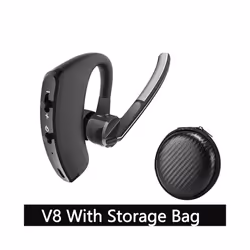 V8S/V9S Earphone Bluetooth 5.0 Business Handsfree Wireless Headphone - V8 With Bag