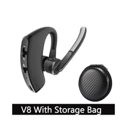 V8S/V9S Earphone Bluetooth 5.0 Business Handsfree Wireless Headphone - V8 With Bag