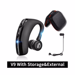 V8S/V9S Earphone Bluetooth 5.0 Business Handsfree Wireless Headphone - V9 Deluxe Edition