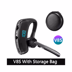 V8S/V9S Earphone Bluetooth 5.0 Business Handsfree Wireless Headphone - V8S With Bag