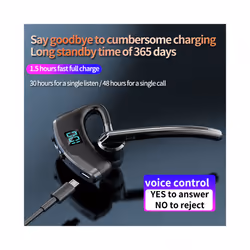 V8S/V9S Earphone Bluetooth 5.0 Business Handsfree Wireless Headphone - V9-Black