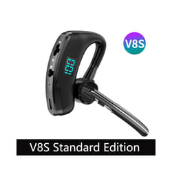 V8S/V9S Earphone Bluetooth 5.0 Business Handsfree Wireless Headphone - V8S-Black
