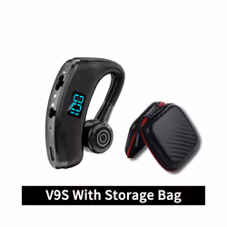 V8S/V9S Earphone Bluetooth 5.0 Business Handsfree Wireless Headphone - V9S With Bag