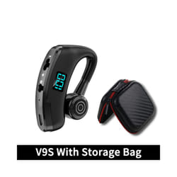 V8S/V9S Earphone Bluetooth 5.0 Business Handsfree Wireless Headphone - V9S With Bag