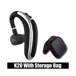 V8S/V9S Earphone Bluetooth 5.0 Business Handsfree Wireless Headphone - K20-Black With Bag