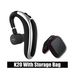 V8S/V9S Earphone Bluetooth 5.0 Business Handsfree Wireless Headphone - K20-Black With Bag