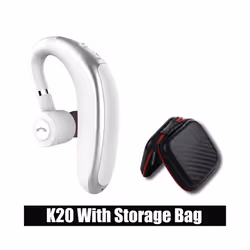 V8S/V9S Earphone Bluetooth 5.0 Business Handsfree Wireless Headphone - K20-White With Bag