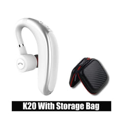 V8S/V9S Earphone Bluetooth 5.0 Business Handsfree Wireless Headphone - K20-White With Bag