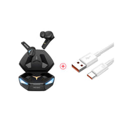 RUSAM GA33 Gamer Headset Low Latency Bluetooth Headphones TWS Wireless - 1 black 1 cable