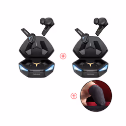 RUSAM GA33 Gamer Headset Low Latency Bluetooth Headphones TWS Wireless - 2black 1fingertips