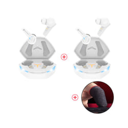 RUSAM GA33 Gamer Headset Low Latency Bluetooth Headphones TWS Wireless - 2white 1fingertips