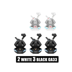 RUSAM GA33 Gamer Headset Low Latency Bluetooth Headphones TWS Wireless - 2 white 3 black