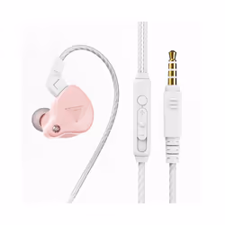 QKZ AK6 Copper Driver HiFi Wired Earphone Ps4 Sport Gaming Headphones - Macaron Pink