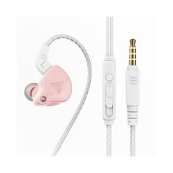 QKZ AK6 Copper Driver HiFi Wired Earphone Ps4 Sport Gaming Headphones - Macaron Pink